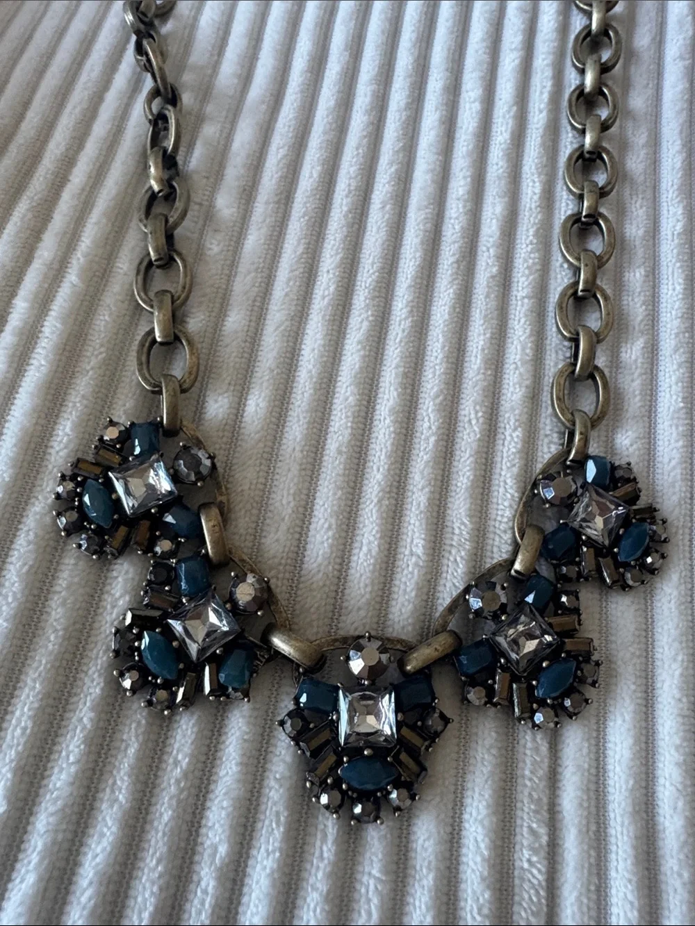 Loft Statement Navy and Clear Crystal Necklace - Women Jewelry